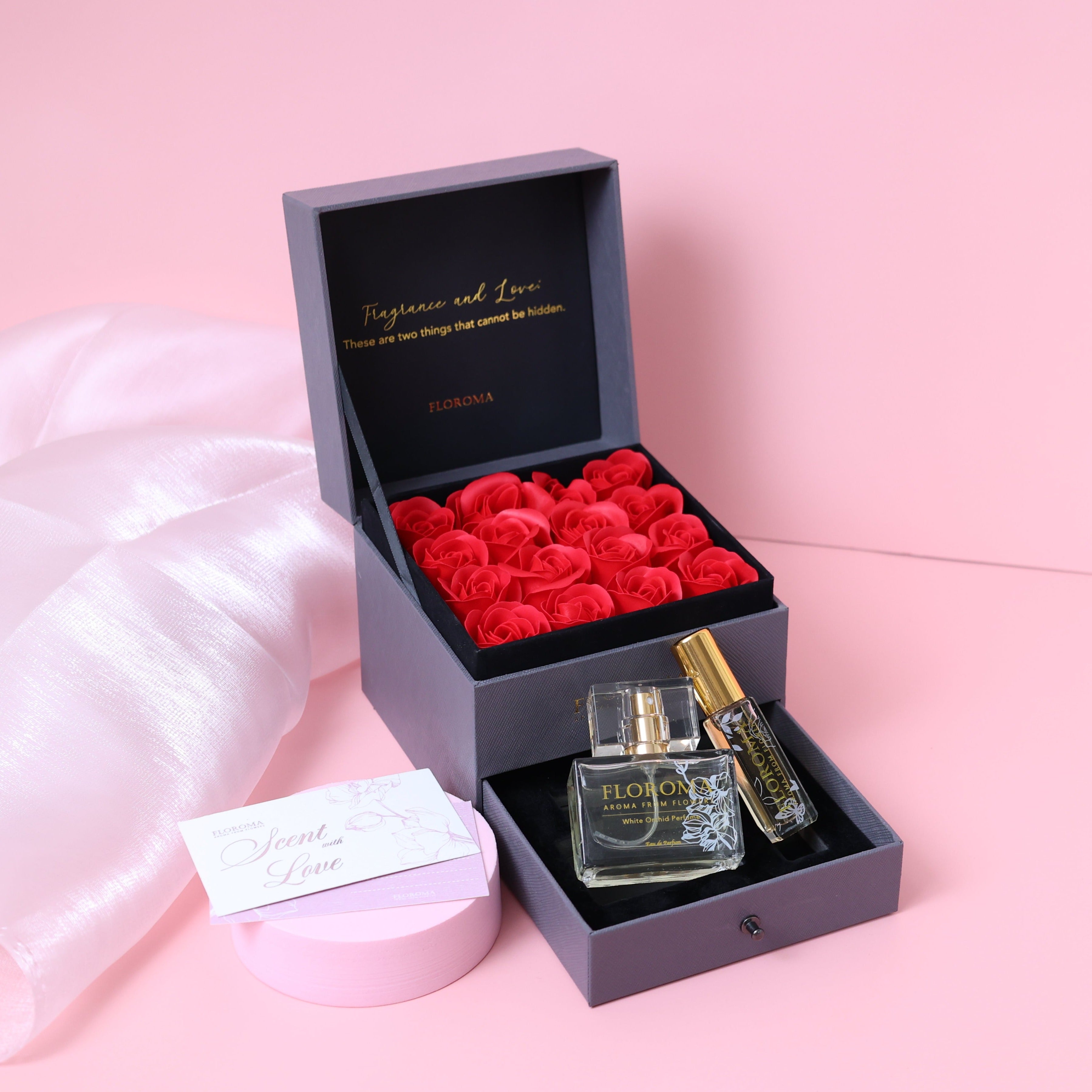 【加購價$398】雙層抽屜豪華花盒(粉/灰色)