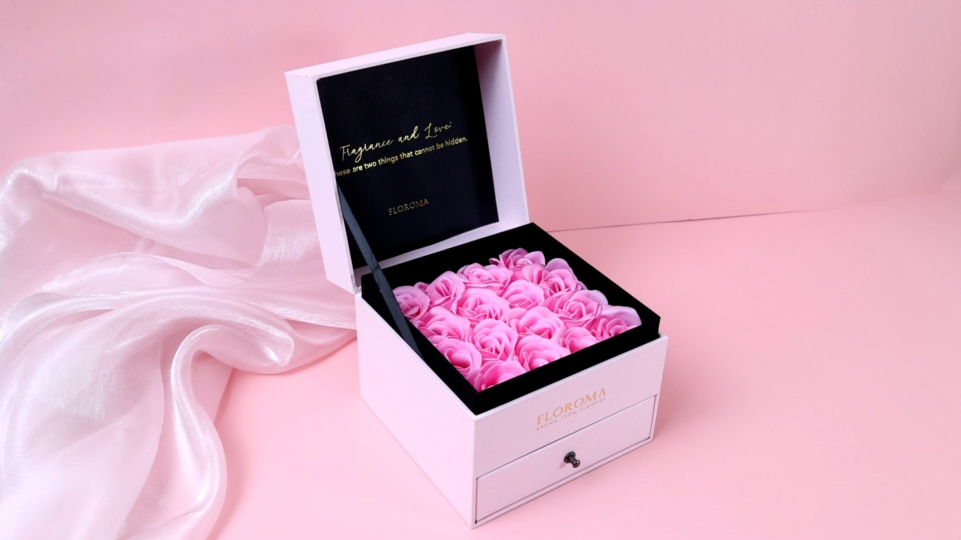 【加購價$398】雙層抽屜豪華花盒(粉/灰色)