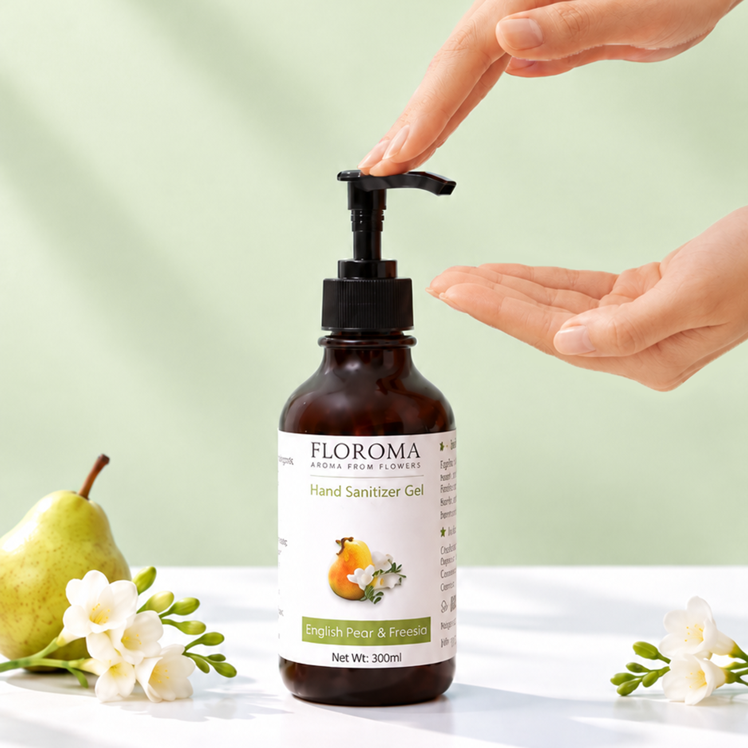 【買一送三】家庭裝：英國梨與小蒼蘭納米消毒搓手液 English Pear and Freesia Hand Sanitizer Refill