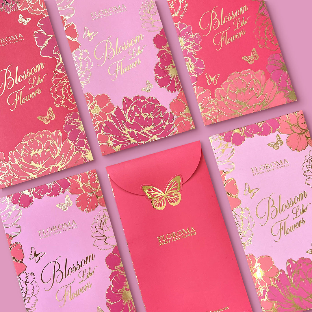 FLOROMA 蝶舞翩翩燙金利是封 (1套8個)